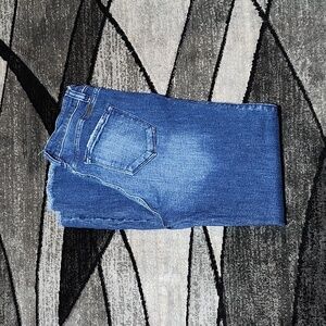 KANCAN RAW-EDGE BOTTOM HEM FACTORY DISTRESSED SKINNY DENIM JEAN PRICE FIRM